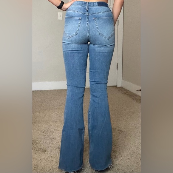 Hollister Patchwork Flare Jeans - Light and Dark Blue - Picture 2 of 3